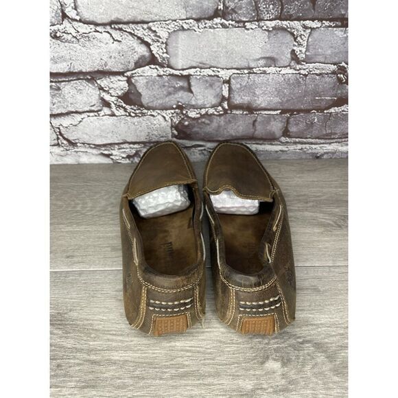 Timberland Brown Nubuck Leather Moc Slip On Loafers Driving Shoes Men Sz 8.5M US - Picture 15 of 16